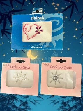 Vintage Claire’s Self Adhesive Body and Face Jewelry Bundle